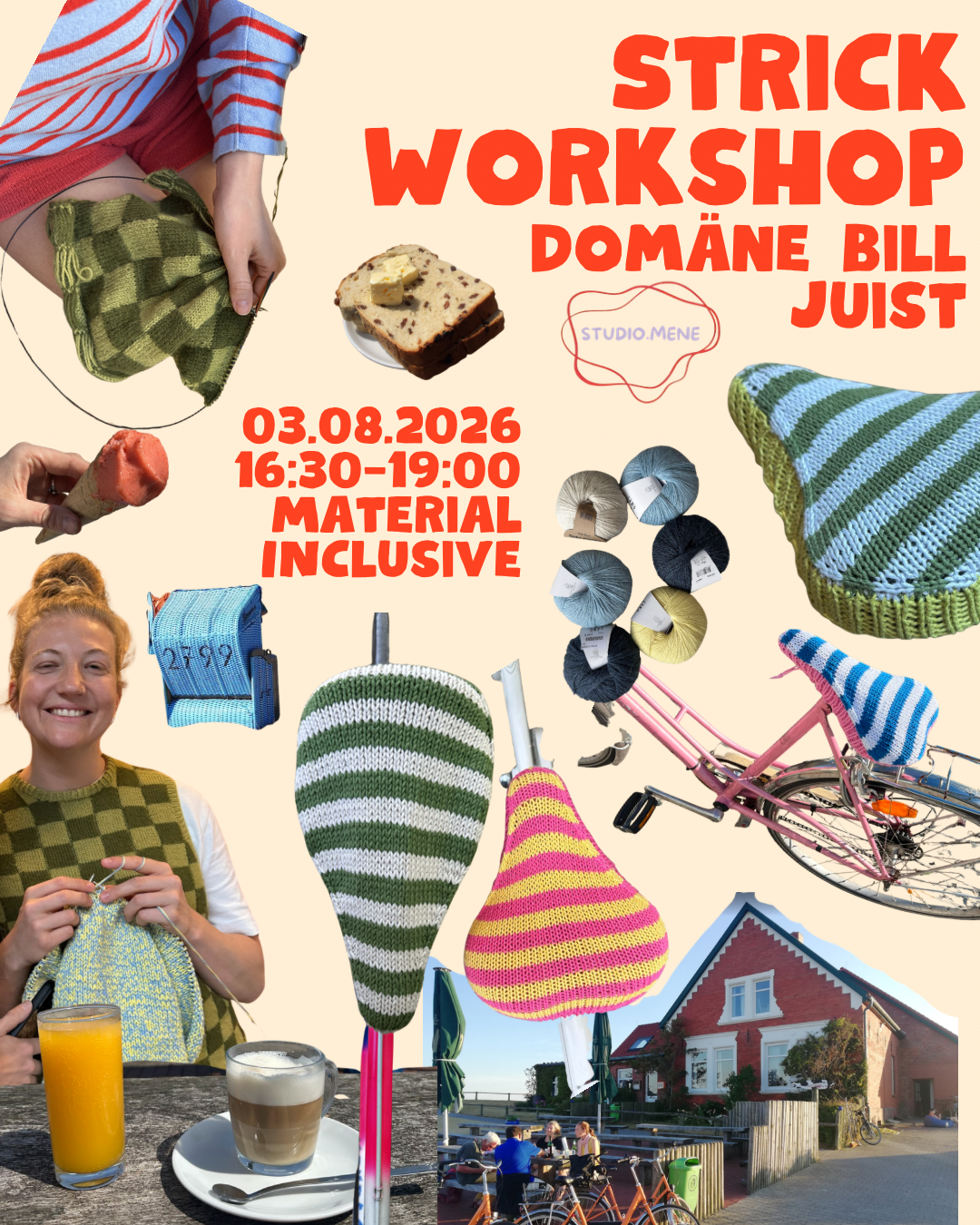 Juist: Knitting Workshop on the North Sea Island of Juist, Domäne Bill on August 3, 26